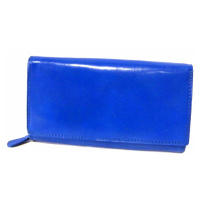 Dámská peněženka kožená na šířku klasická vybavená modrá, 19 x 2 x 11 (SB00-H911-01KUZ)