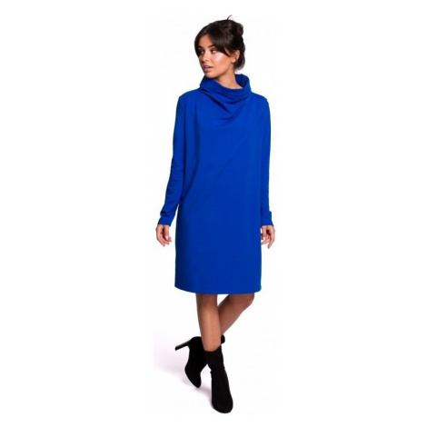 Be B132 Šaty s vysokým límcem - královská modř ruznobarevne