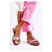 Lehké dámské sandály s přezkou stříbrná Carida