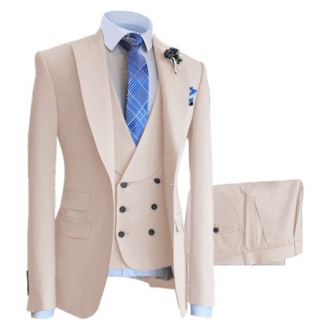 Pánský stylový oblek 3v1 s dvouřadou vestou