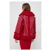 Bunda Karl Lagerfeld dámská, červená barva, přechodná, oversize