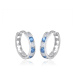 GEMMAX Jewelry Náušnice kroužky z bílého zlata s bílými a bledě modrými zirkony Ø 12,5 mm GLEWM-