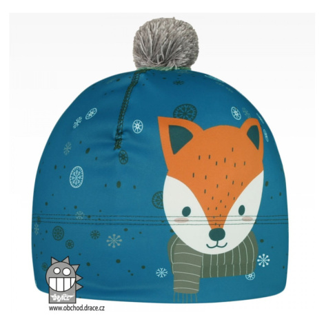 Chlapecká zimní funkční čepice Dráče - Flavio 165, modrá, liška Barva: Modrá
