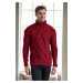 53285 Dewberry Slim-Fit Fisherman Corded Thick Mens Sweater-BORDEAUX