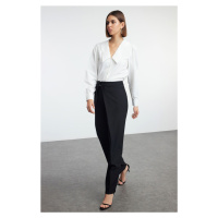 Trendyol Black Cross Closure Detailed Wide Leg Woven Trousers