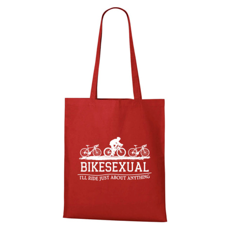 DOBRÝ TRIKO Bavlněná taška s potiskem Bikesexual Barva: Červená