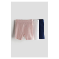 H & M - 3-pack ribbed cycling shorts - růžová