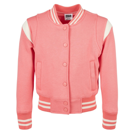 Dívčí inset College Sweat Jacket palepink/whitesand Urban Classics