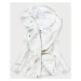 Bílá kožešinová dámská bunda s kapucí (BR9596-26)