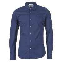 Tommy Jeans TJM ORIGINAL STRETCH SHIRT Tmavě modrá