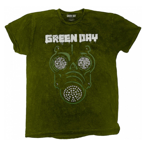 Green Day tričko, Gas Mask Dip-Dye Green, pánské RockOff