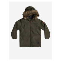 Khaki klučičí parka s kapucí a umělým kožíškem Quiksilver Storm Dr - Kluci