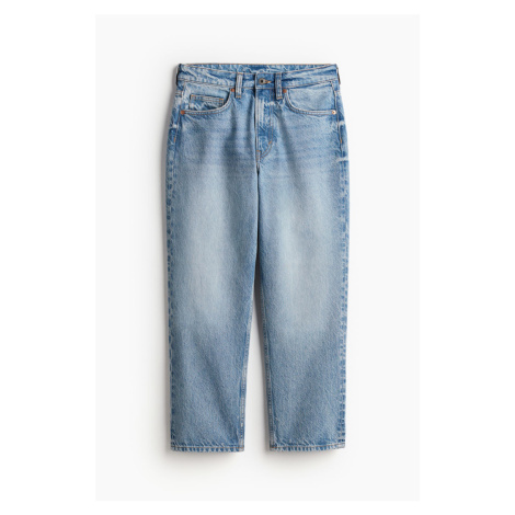 H & M - Straight High Cropped Jeans - modrá H&M
