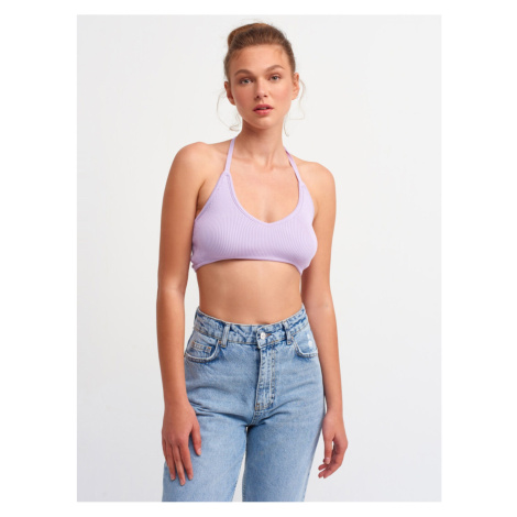 Dilvin 1061 Lace-Up Back Tricot Bralette Lilac