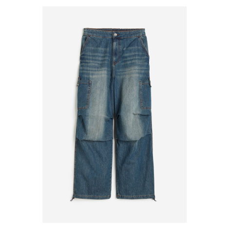 H & M - Džínové kalhoty parachute - modrá H&M