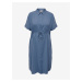 Modré dámské košilové midi šaty ONLY CARMAKOMA New Coris