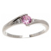 Stříbrný prsten s růžovým zirkonem JMAN0046PR