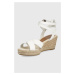 Kožené sandály Tommy Hilfiger dámské, bílá barva, na klínku