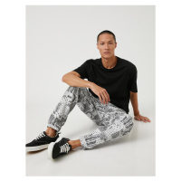 Koton Shawl Patterned Sweatpants Tie Waist Pocket Detailed.