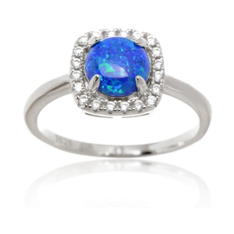 Dámský stříbrný prsten s modrým opálem STRP0442F JVD