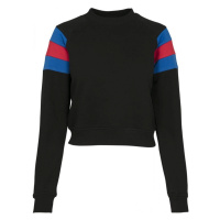 Dámská mikina Urban Classics Ladies Sleeve Stripe Crew - black/brightblue/firered