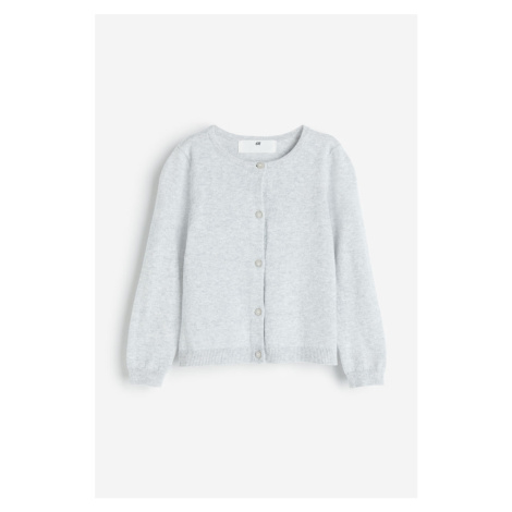 H & M - Propínací svetr z bavlny - šedá H&M