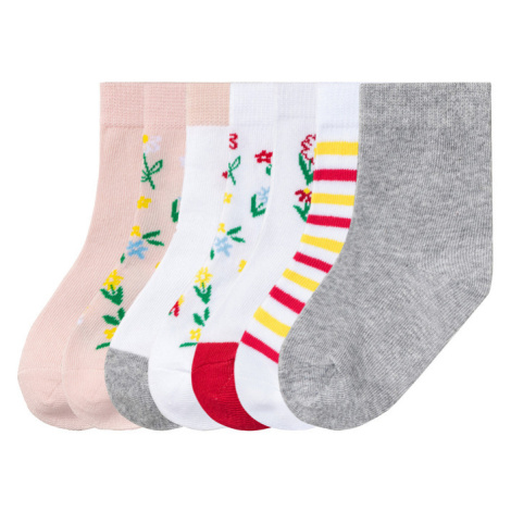 lupilu® Dívčí nízké ponožky s BIO bavlnou, 7 párů (bílá/červená/šedá/růžová)
