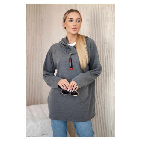Kesi Mikina Hazel na zip s kapucí Oversize Barva: Šedá - tmavě