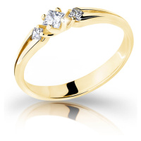 Cutie Jewellery Půvabný prsten ze žlutého zlata se zirkony Z6866–2105-10-X-1 62 mm