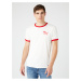 Červeno-krémové pánské tričko s potiskem Wrangler - Pánské
