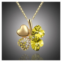 Sisi Jewelry Náhrdelník Swarovski Elements Čtyřlístek pro štěstí - zlato žlutý NH1080 Žlutá 40 c