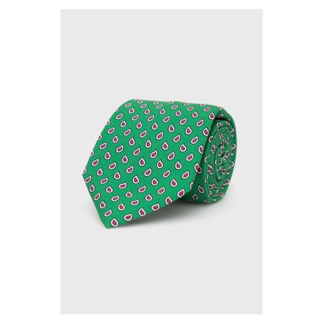 Hedvábná kravata Polo Ralph Lauren zelená barva