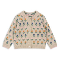 Dětský vlněný kardigan Konges Sløjd BELOU KNIT CARDIGAN béžová barva, KS101424