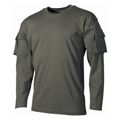 Tričko US T-Shirt s kapsami na rukávech 1/1 olivové Max Fuchs
