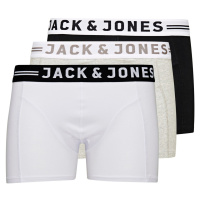 Jack&Jones 3 PACK - pánské boxerky 12081832 Light Grey Melange