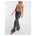 Club L London sequin patterned wide leg trouser in bronze-Brown