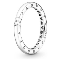 Pandora Něžný stříbrný prsten Logo a srdíčka 199482C01