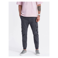 Ombre Clothing Trendy grafitové jogger kalhoty V3 PAJO-0125