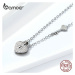 Stříbrný náhrdelník s přívěskem zámek a klíč SCN315 LOAMOER