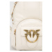Kožený batoh Pinko dámský, bílá barva, malý, s aplikací, 1P22YZ.Y7QE