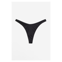 H & M - Saténové kalhotky thong - černá