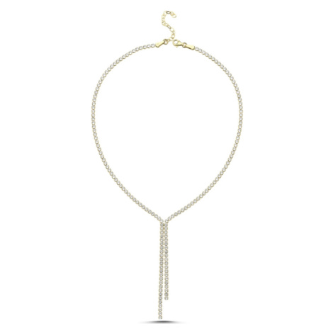 Olivie Stříbrný tenisový náhrdelník GOLD 9544