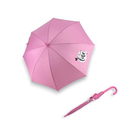 Derby Dětský holový vystřelovací deštník s potiskem růžová