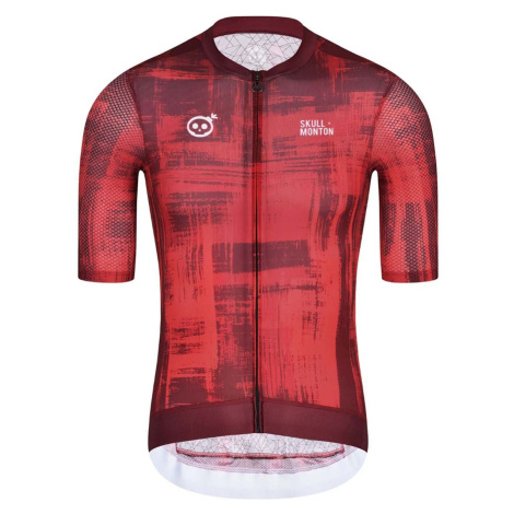 MONTON Cyklistický dres s krátkým rukávem - SKULL SMEARSPACE - červená