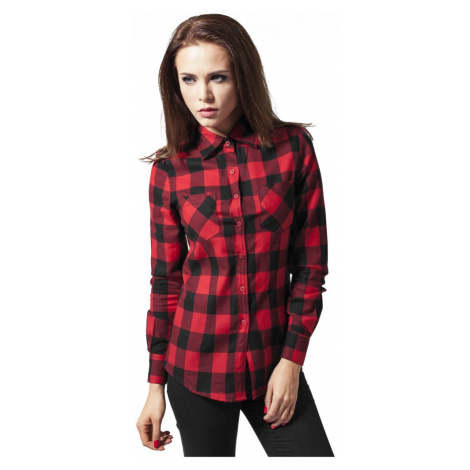 Ladies Checked Flanell Shirt - black/red