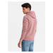 Men's BASIC cotton sweatshirt kangaroo hoodie - dark pink V4 OM-SSBN-0161