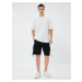 Koton Cargo Shorts with Pocket. Buttons Ribbing, Color Contrast.