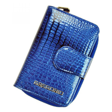 Dámská elegantní kožená malá peněženka Azura, modrá GREGORIO
