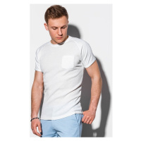 Ombre Pánské basic tričko Henshaw bílé Bílá