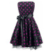 H&R London Big Purple Dots Šaty cerná/ružová